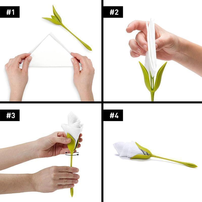 Origami™ Blumen-Serviettenhalter (4+4 GRATIS!)