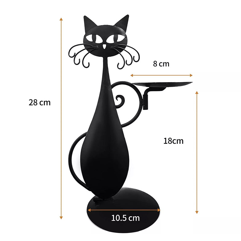 BlackCat™ Rustikaler Katzen-Kerzenhalter