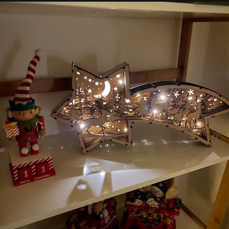 ChristmasTown™ LED-Weihnachtsstern-Dekor aus Holz
