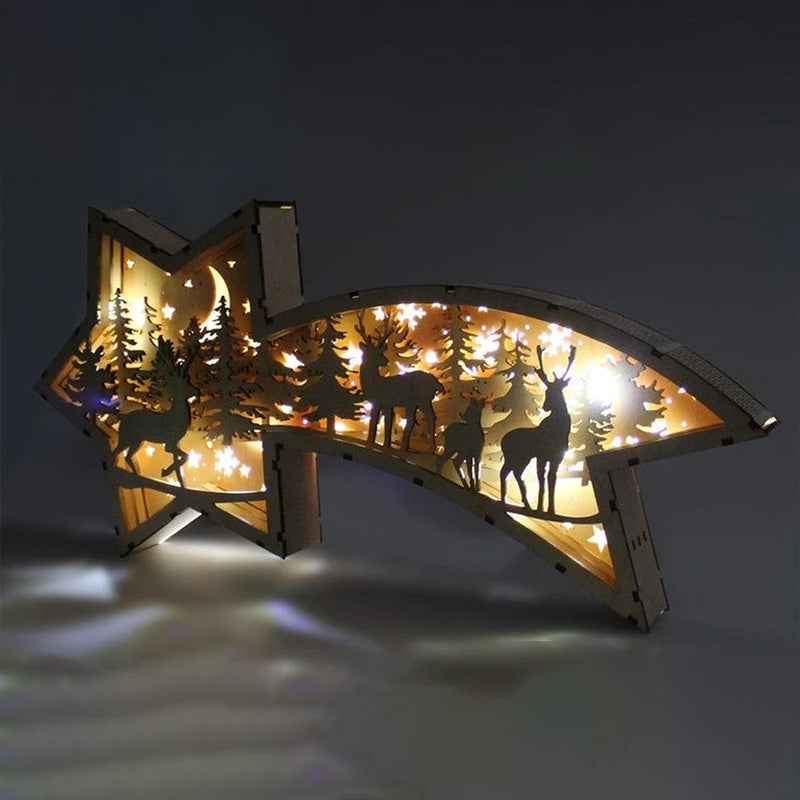 ChristmasTown™ LED-Weihnachtsstern-Dekor aus Holz