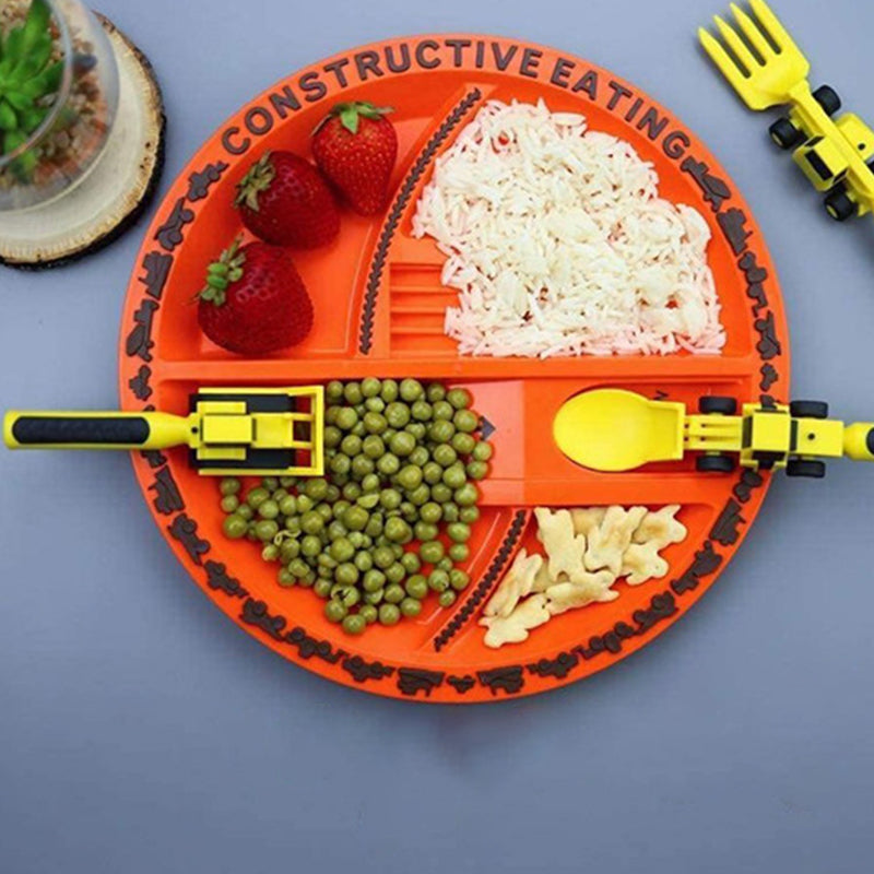 FoodTruck™ Bulldozer-Geschirrset für Kinder