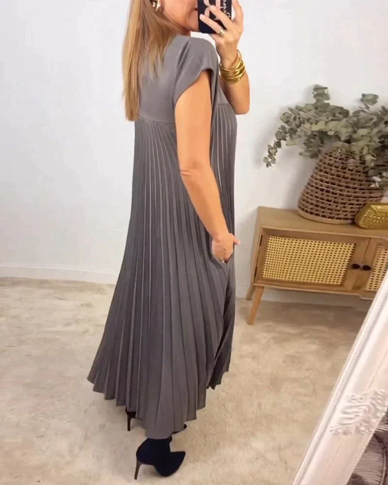 Sabrina™ Ärmelloses, Plissiertes Langes Kleid