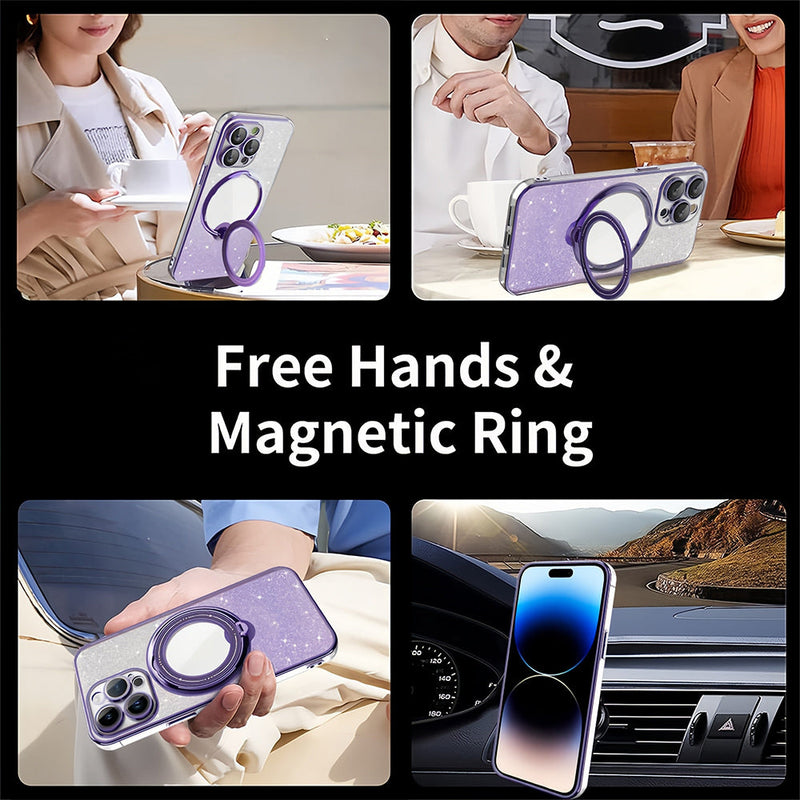 GlitzPhone™ Galvanisierte magnetische Handyhülle mit Ständer