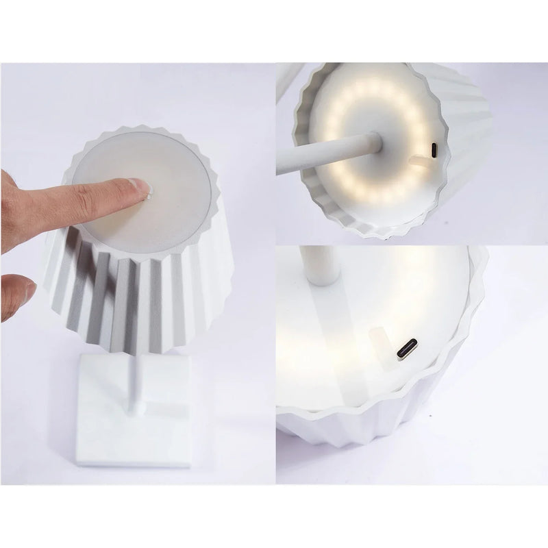 LumiGlow™ Retro-Tischlampe aus Aluminium